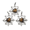 Natural Tiger Eye Spider Web Pendants G-Q163-09AS-04-1