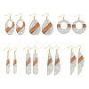 Biyun 14Pcs 7 Styles Transparent Resin & Walnut Wood Pendants RESI-BY0001-06-2