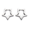 304 Stainless Steel Star Huggie Hoop Earrings STAS-J033-05P-2