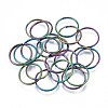 Rainbow Color 304 Stainless Steel Linking Key Rings STAS-S119-100-1