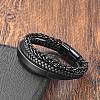 Imitation Leather Double Layer Multi-strand Bracelets PW-WGCF2DC-02-3