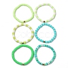Handmade Polymer Clay Heishi Beads Stretch Bracelets Sets BJEW-JB05902-03-1