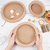 3Pcs 3 Style Flat Round Wooden Picture Frames TOOL-WH0118-17-3
