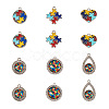 12Pcs 6 Style Zinc Alloy Enamel Pendants FIND-TA0001-63-2