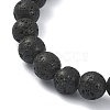 Natural Lava Rock Round Beaded Stretch Bracelet BJEW-JB09377-4