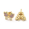 Butterfly Real 18K Gold Plated Brass Stud Earrings EJEW-L269-095G-02-2