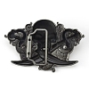 Tibetan Style Double Knife Demon Head Skull Alloy Belt Buckle PW-WGD8EEE-01-2