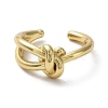 Rack Plating Brass Knot Open Cuff Rings for Women X-RJEW-Q777-02G-2