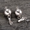 Platinum Plated Sterling Silver Round Box Clasps X-H356-10mm-P-1