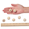 Unfinished Natural Wood Beads Spacer Craft Beads for DIY Macrame Rosary Jewelry X-WOOD-S651-25mm-LF-3