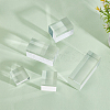 FINGERINSPIRE 5Pcs 5 Styles Square Transparent Acrylic Jewelry Display Pedestals ODIS-FG0001-65-4