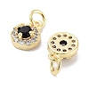 Brass Micro Pave Cubic Zirconia Charms KK-C051-12G-01-2