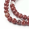 Natural Red Jasper Beads Strands X-G-F348-02-6mm-3