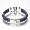 Men's Braided Leather Cord Bracelets X-BJEW-H559-15F-3