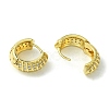 Brass with Cubic Zirconia Hoop Earrings EJEW-K267-09G-2