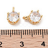 Brass Micro Pave Cubic Zirconia Charms KK-C051-39G-02-3