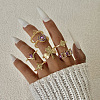 7Pcs Alloy Rhinestone Plain Band Rings PW-WGC2D76-01-1