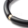 Curved Tube Acrylic Beads Stretch Bracelet for Girl Women BJEW-JB06945-02-4