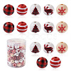 Beadthoven 100Pcs 5 Style Christmas Themed Dyed Natural Wooden Beads WOOD-BT0001-07-9