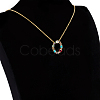 Golden Brass Micro Pave Cubic Zirconia Initial Pendants Necklaces NJEW-S069-JN002-O-2