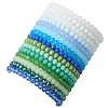 15 Colors Faceted Rondelle Glass Beaded Stretch Bracelet Sets BJEW-JB10698-5