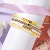 4Pcs Evil Eye & Smiling Face Polymer Clay & Plastic Beaded Stretch Bracelet Sets BJEW-JB10226-3