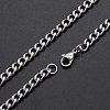 Men's 304 Stainless Steel Cuban Link Chain Necklaces NJEW-T012-04A-66-S-1