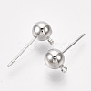 Brass Ball Stud Earring Findings KK-S348-415D-2