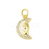 Brass Micro Pave Clear Cubic Zirconia Pendants KK-E111-46G-04-1