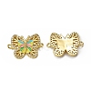 Brass Micro Pave Cubic Zirconia Connector Charms KK-E068-VB406-1