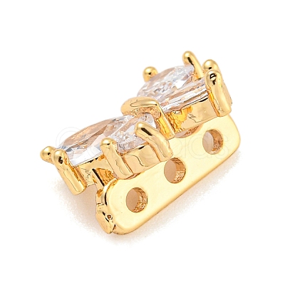 Brass Pave Clear Cubic Zirconia Slide Charms KK-Z072-13G-02-1