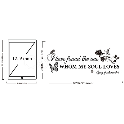 Rectangle with Word PVC Wall Stickers DIY-WH0228-175-1