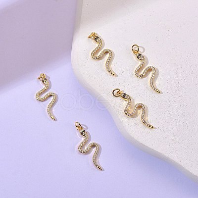 5Pcs Brass Cubic Zirconia Pendants ZIRC-SZ0003-02-1