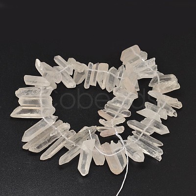 Nuggets Frosted Natural Quartz Crystal Bead Strands G-F289-25-1