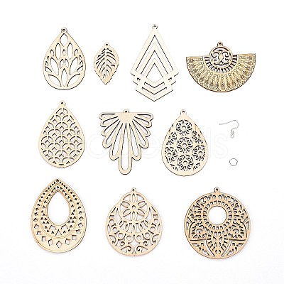 DIY Wooden Dangle Earring Making Kits DIY-FS0001-67-1