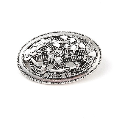 Tibetan Style Alloy Brooches JEWB-O016-03D-AS-1