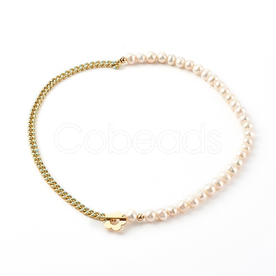 Brass Enamel Curb Chain Necklaces NJEW-JN03482-1