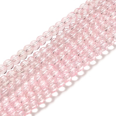 Drawbench Transparent Glass Beads Strands GLAD-Q012-4mm-02-1