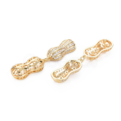 Brass Micro Pave Clear Cubic Zirconia Peg Bails Pendants KK-S364-007-1