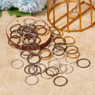 210 Pcs 7 Styles Tibetan Style Alloy Linking Rings FIND-SZ0001-25-1