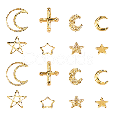 160Pcs 8 Styles Brass & Alloy Material Cabochons PALLOY-CJ0001-172-1