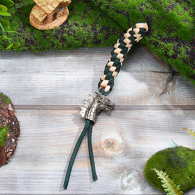 Outdoor EDC Tool Brass Parachute Rope European Beads KK-WH0081-45AS-1