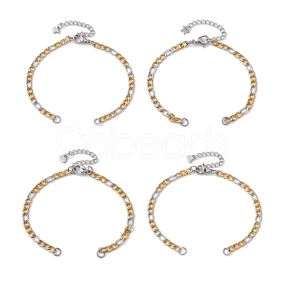 304 Stainless Steel Figaro Chain Bracelet Makings AJEW-JB01284-1