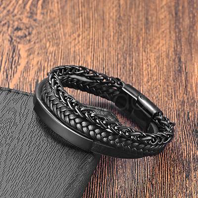 Imitation Leather Double Layer Multi-strand Bracelets PW-WGCF2DC-02-1