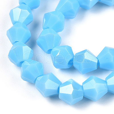 Opaque Solid Color Electroplate Glass Beads Strands EGLA-A039-P6mm-A12-1