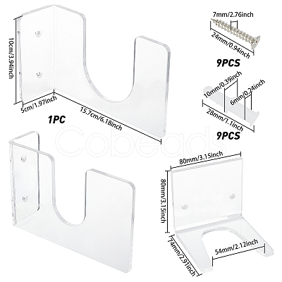 Fingerinspire 2 Sets 2 Styles Acrylic Baseball Bat Racks Set ODIS-FG0001-33-1