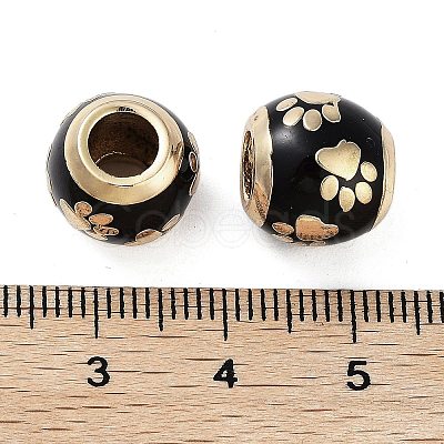 Golden Plated Alloy Enamel European Beads FIND-E046-04G-1