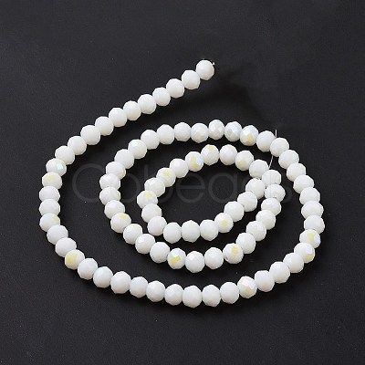 Electroplate Opaque Solid Color Glass Beads Strands EGLA-A034-P6mm-L17-1