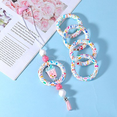 5Pcs Ring Food Grade Eco-Friendly Silicone Beads JX894K-1