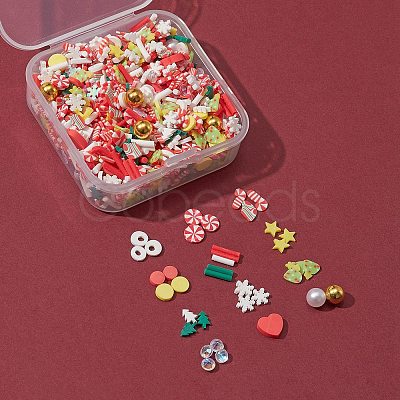 25G Christmas Handmade Polymer Clay Cabochons CLAY-FS0001-14-1